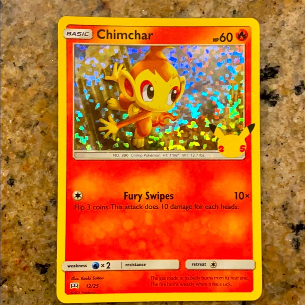 Chimchar holographic pokemon 25 year anniversary